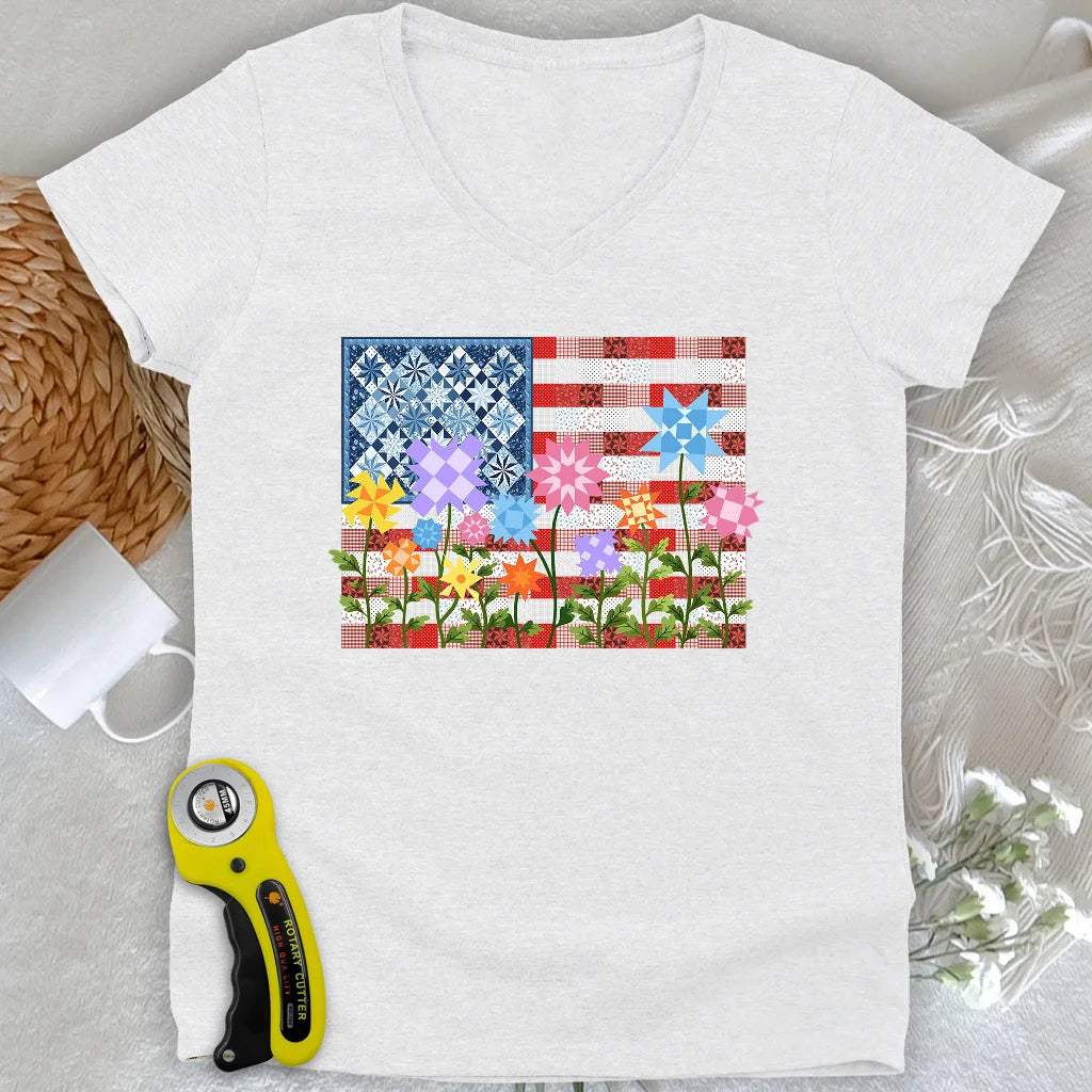 Stars, Stripes & Stitches Lady V-neck