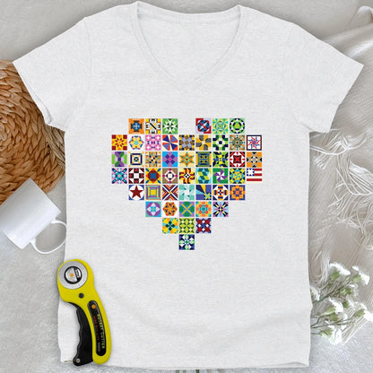 States Of Quilt Lady V-neck