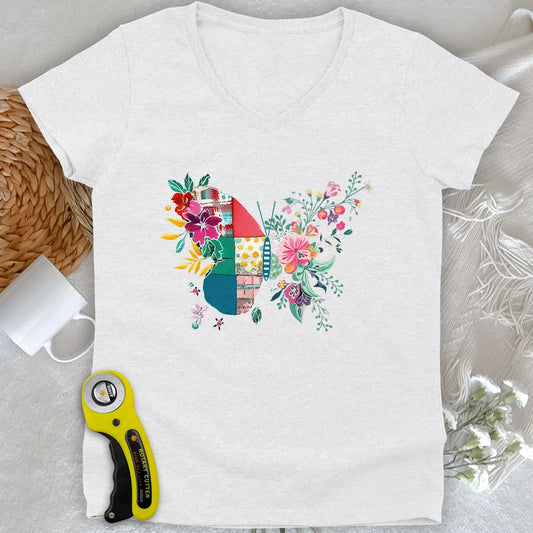 Stitched to Fly Lady V-neck