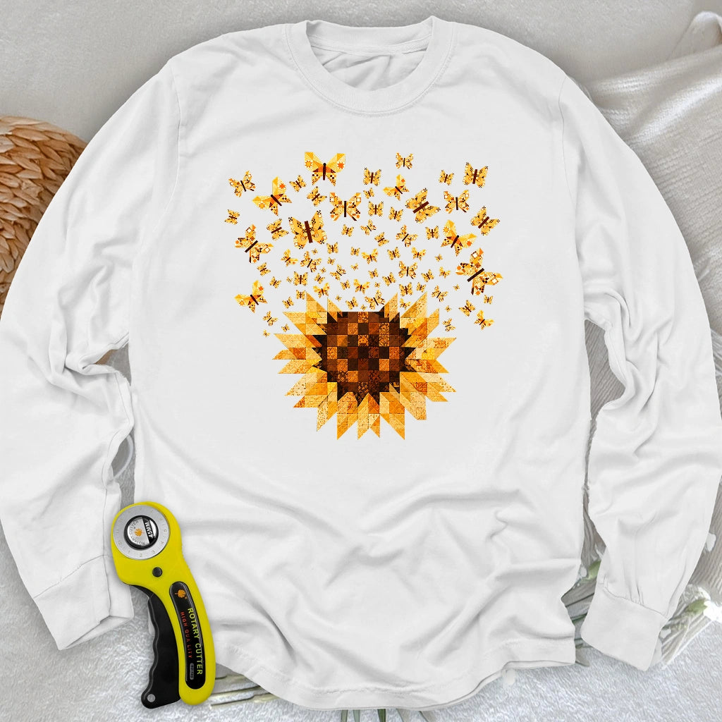 Sunflower Magic Quilt Bloom Long Sleeve T-shirt