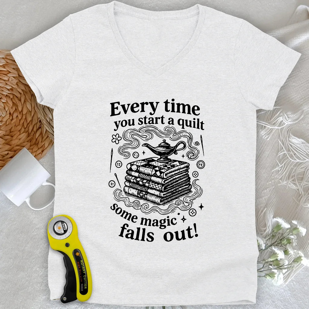 The Quilter’s Genie Lady V-neck