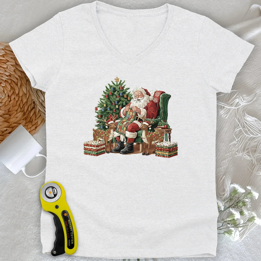 The Quilting Claus Lady V-neck