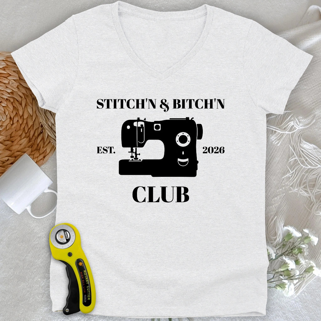 The Stitch’n & Bitch’n Club Lady V-neck
