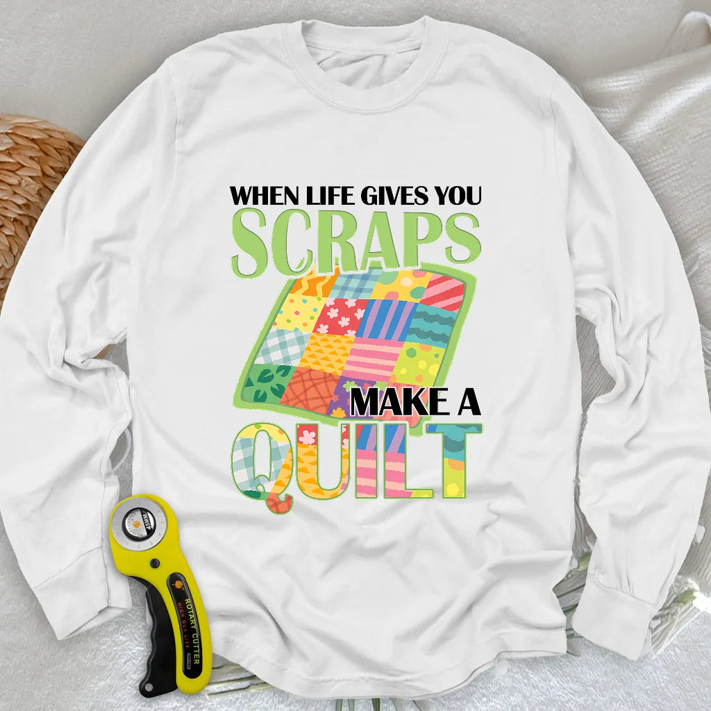 Turn Scraps To Quilt Long Sleeve T-shirt