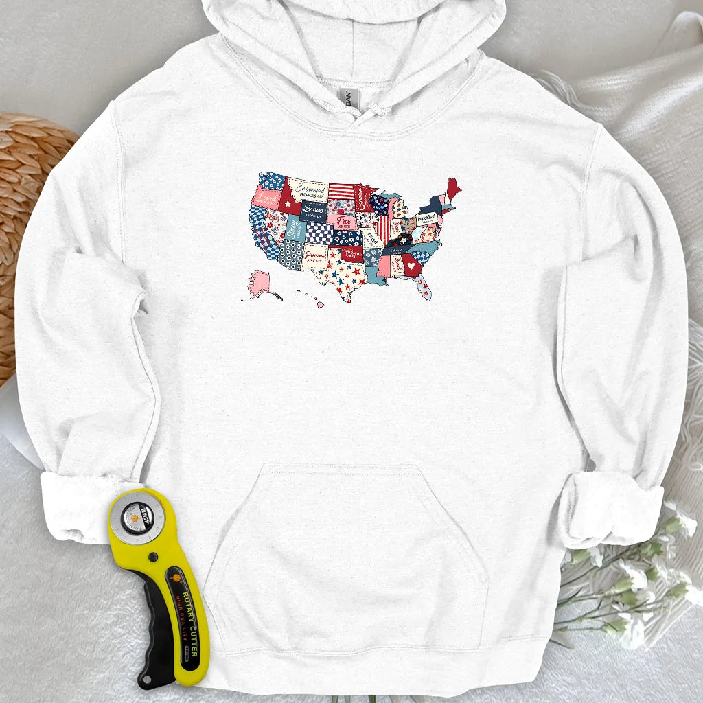 USA Quilt Map Hoodie