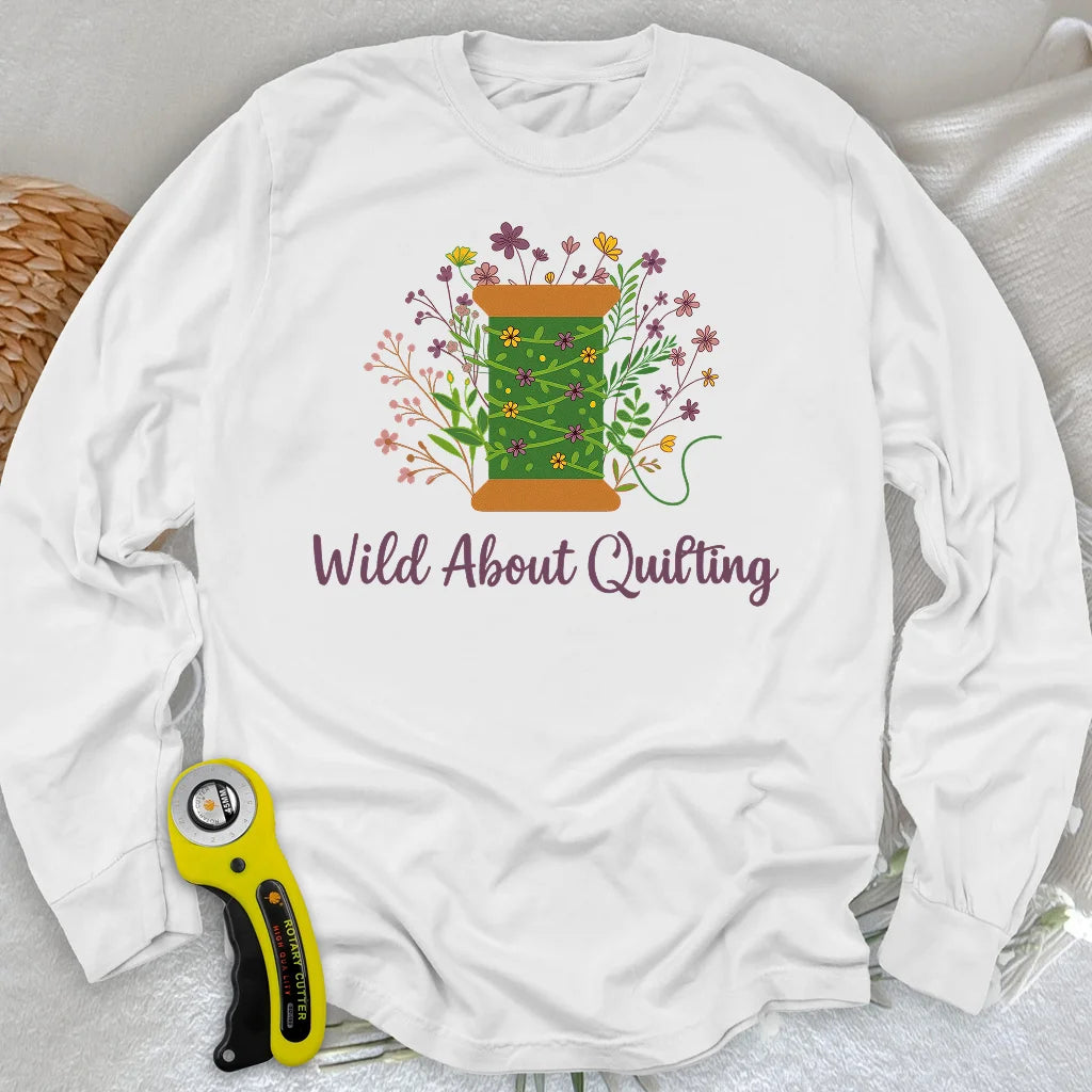 T-shirt manches longues "Fou de quilting"