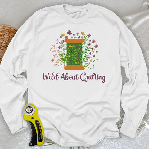 T-shirt manches longues "Fou de quilting"