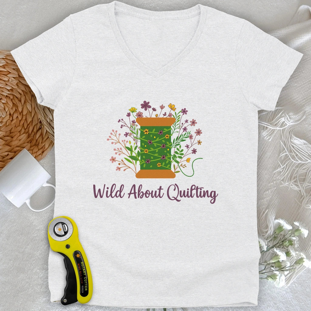 Wild About Quilting V-neck