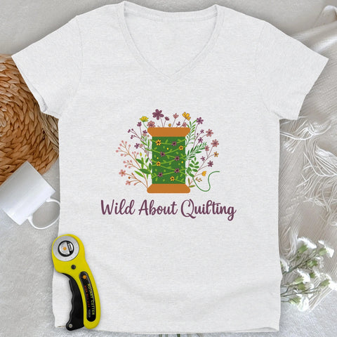 Maglia da donna con scollo a V Pazza per il trapunto
