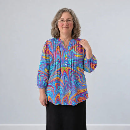 Bluse mit Marmor-Print