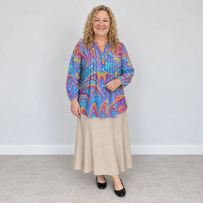 Bluse mit Marmor-Print
