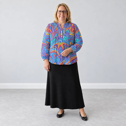 Bluse mit Marmor-Print